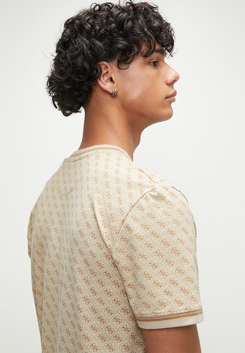 GUESS - Marshall T-shirt - 4G Aop Beige Blanco