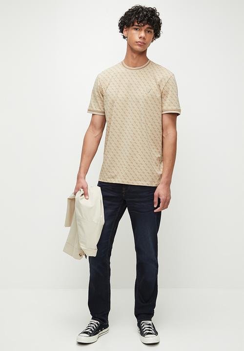 GUESS - Marshall T-shirt - 4G Aop Beige Blanco