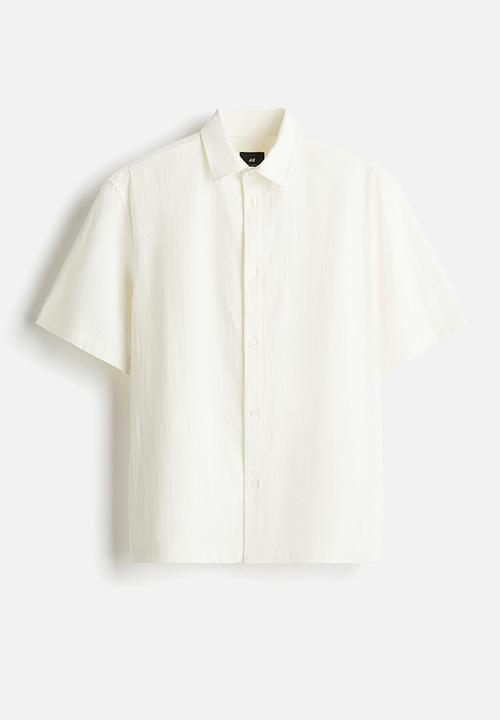 H&M - Regular fit textured shirt - cream