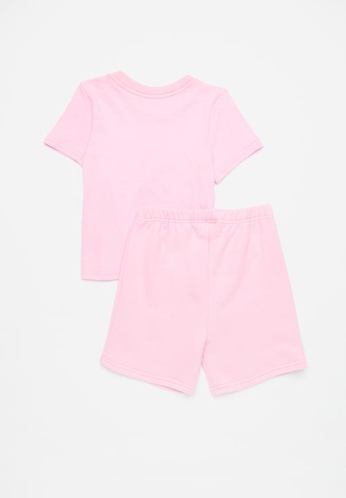 Pop Candy - Slogan print tee with shorts - pink/baby club