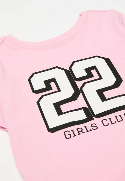 Pop Candy - Tee & Cycling  short set - pink & grey