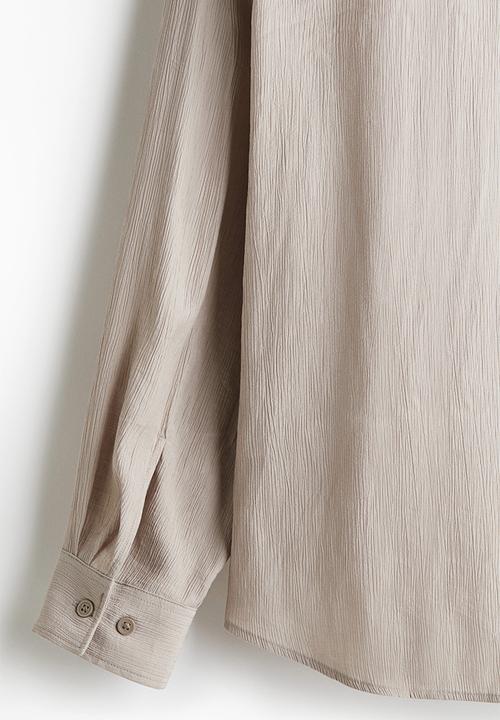 H&M - Regular fit crinkled shirt - beige