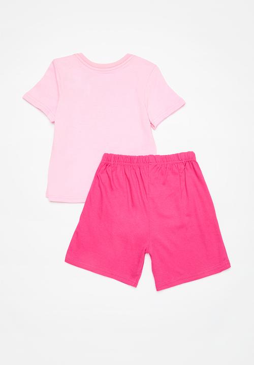 Pop Candy - Pj set with ballerina placement print - pink/cerise