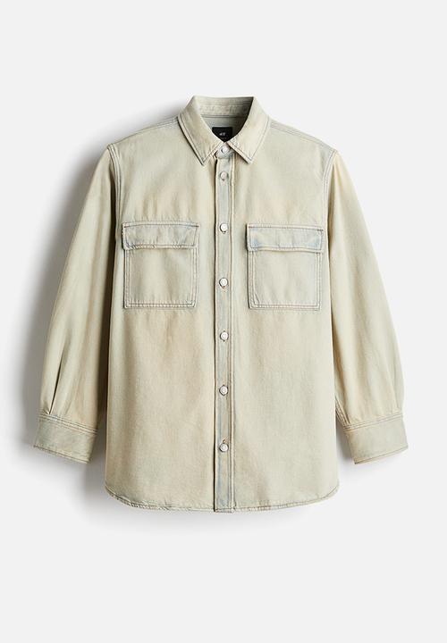 H&M - Oversized fit denim shirt - cream
