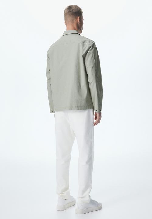 H&M - Regular fit utility overshirt - sage green