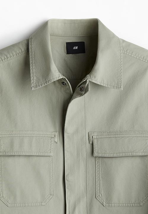 H&M - Regular fit utility overshirt - sage green