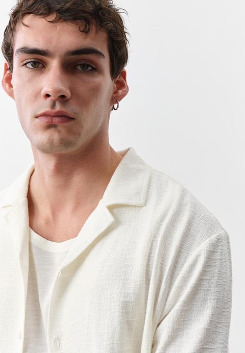 H&M - Regular fit jersey resort shirt - cream