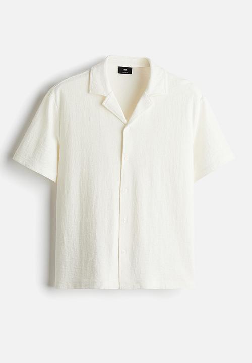 H&M - Regular fit jersey resort shirt - cream