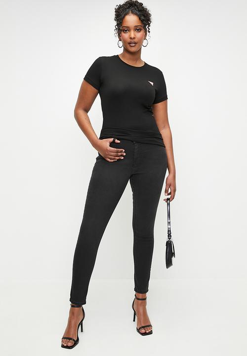 GUESS - Sa Curve Mid Rise - Washed Back Black Wash