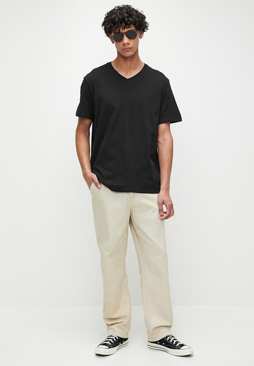 Calvin Klein - Short sleeve  Smooth Cttn Solid Vneck Tee - Black