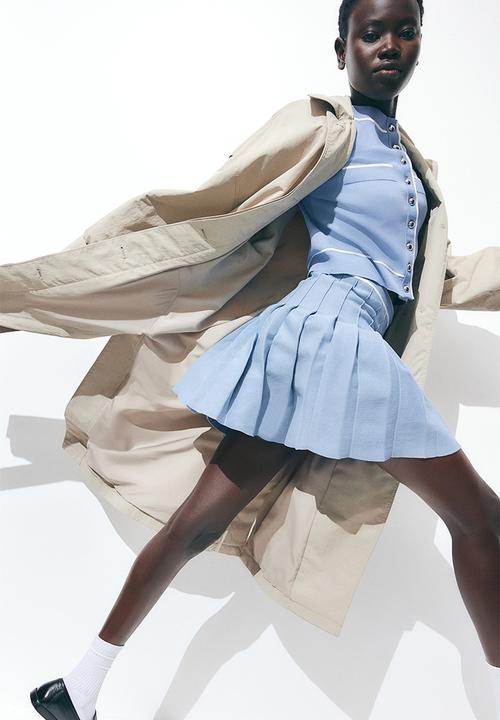H&M - Pleated skirt - dusty blue