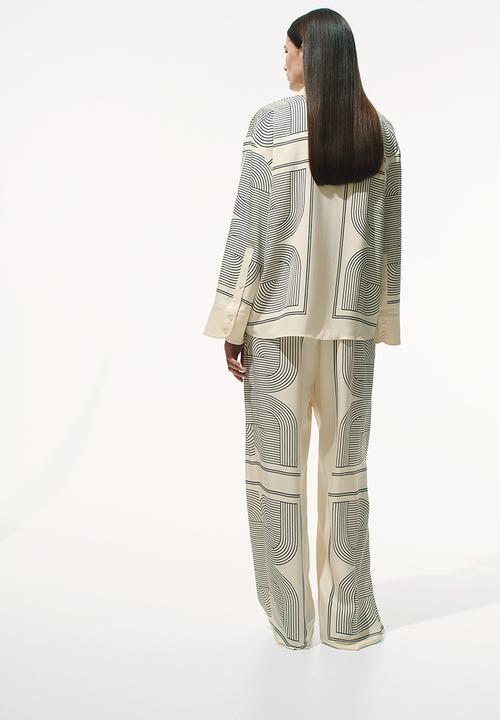 H&M - Printed twill shirt - cream patterned