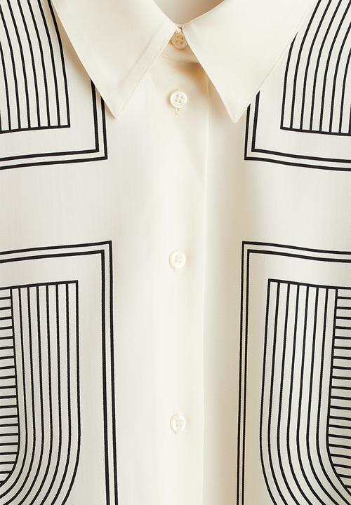 H&M - Printed twill shirt - cream patterned