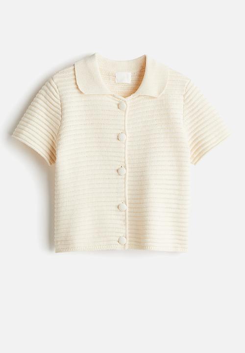 H&M - Collared cardigan - cream