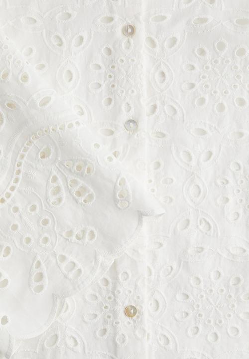 H&M - Broderie anglaise shirt - white