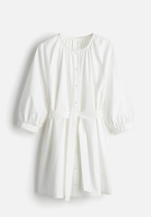 H&M - Picot-trimmed dress - white