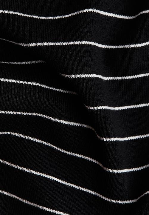 H&M - Short-sleeved fine-knit cardigan - black striped