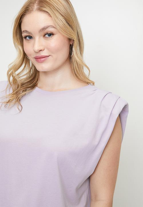 Trendyol - Plus size crew neck basic 100% cotton knitted blouse  - lilac