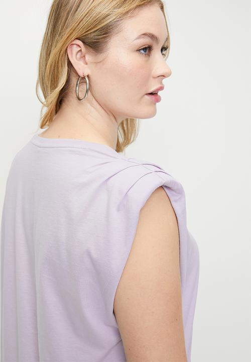 Trendyol - Plus size crew neck basic 100% cotton knitted blouse  - lilac