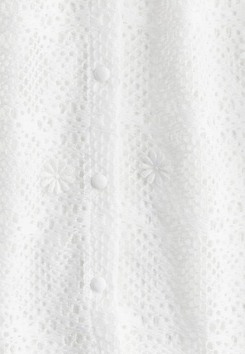 H&M - Hole-patterned cardigan - cream 
