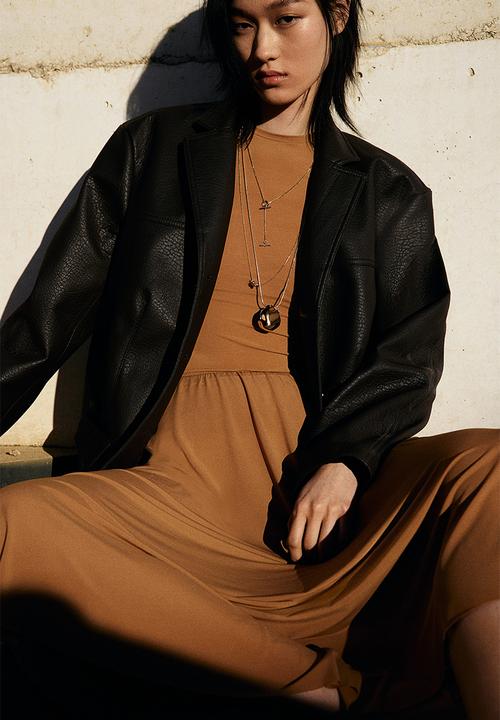 H&M - Fitted top - dark beige