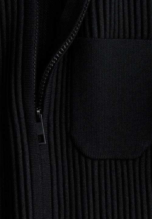 H&M - Rib-knit zip-through top - black