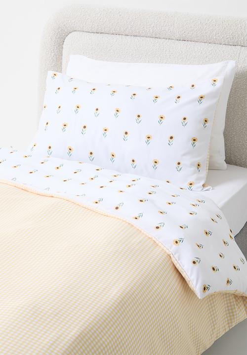 Sixth Floor - Sunflower duvet set - white