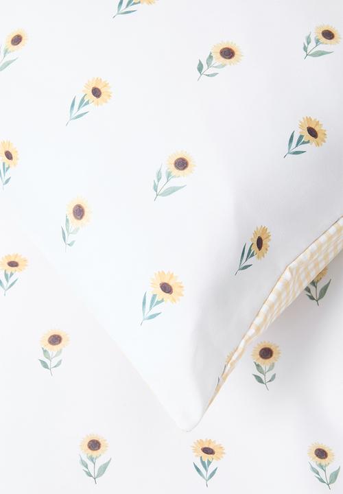Sixth Floor - Sunflower duvet set - white