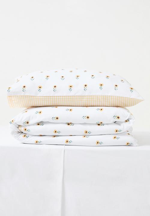 Sixth Floor - Sunflower duvet set - white