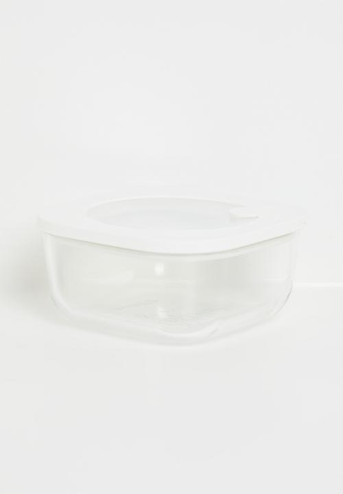 Guzzini - Guzzini Leak Proof Glass Container 965ml - white & clear
