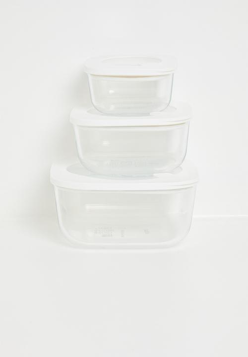 Guzzini - Guzzini Leak Proof Glass Container 965ml - white & clear