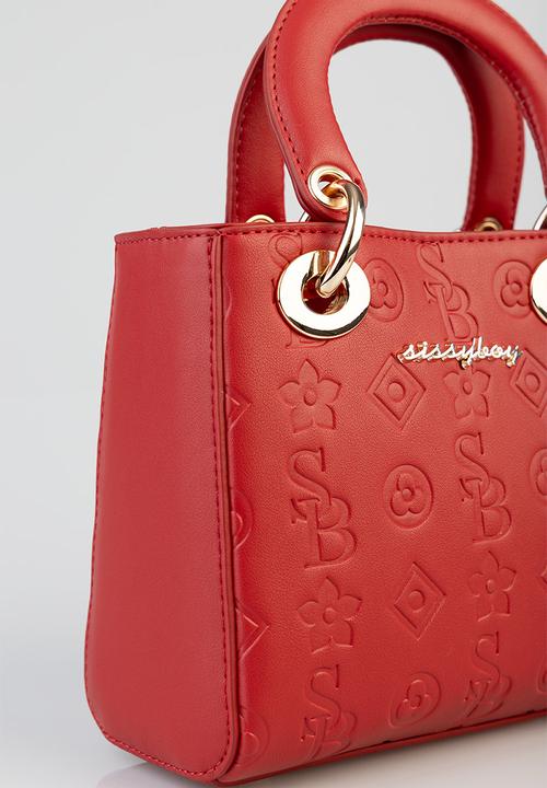 SISSY BOY - Debossed love tote bag - red