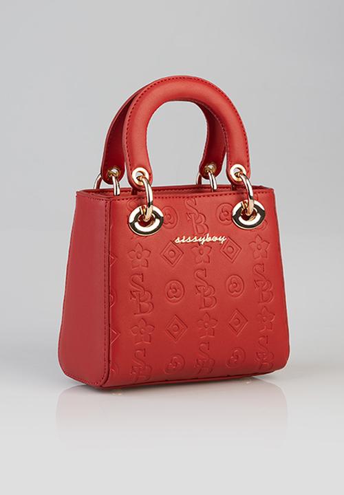SISSY BOY - Debossed love tote bag - red