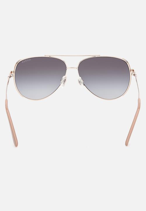 GUESS - Aviator Shape Sunglasses 58mm - Gold
