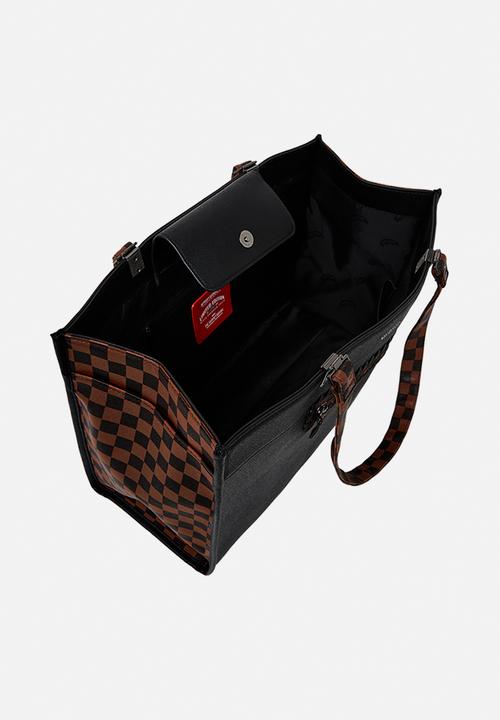 Sprayground - Dose of check deux tortuga tote - black