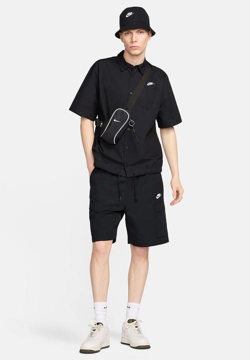 Nike - NSW Short-Sleeve Oxford Button-Up Shirt - Black/Wht