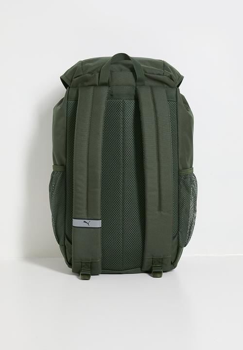 PUMA - Puma Phase Hooded Backpack - Dark Olive-Glowing Red
