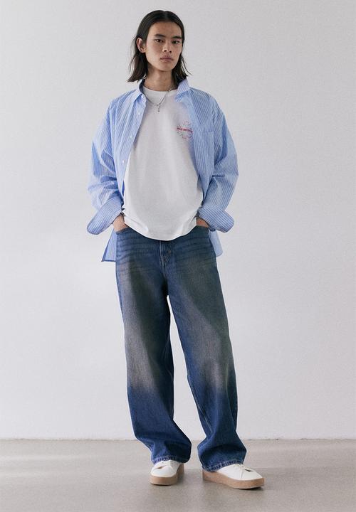 H&M - Loose fit T-shirt - white/red hot chili peppers
