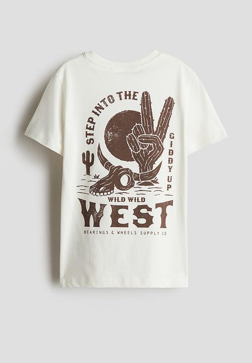 H&M - Printed T-shirt - white/wild wild west