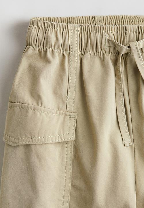 H&M - Cotton cargo trousers - light khaki green
