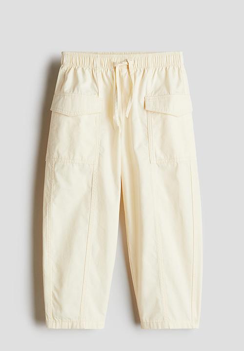 H&M - Cotton cargo trousers - light yellow 