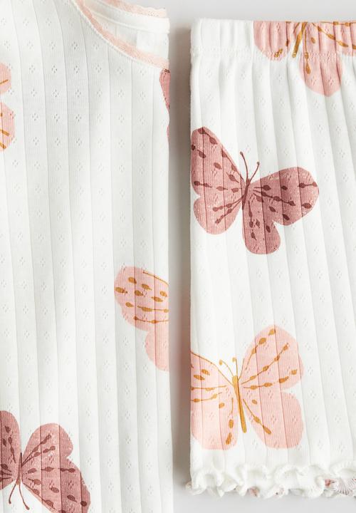 H&M - Printed pyjamas - cream/butterflies 