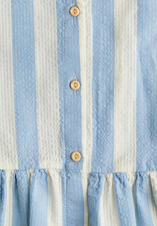 H&M - Cotton dress - cream & blue