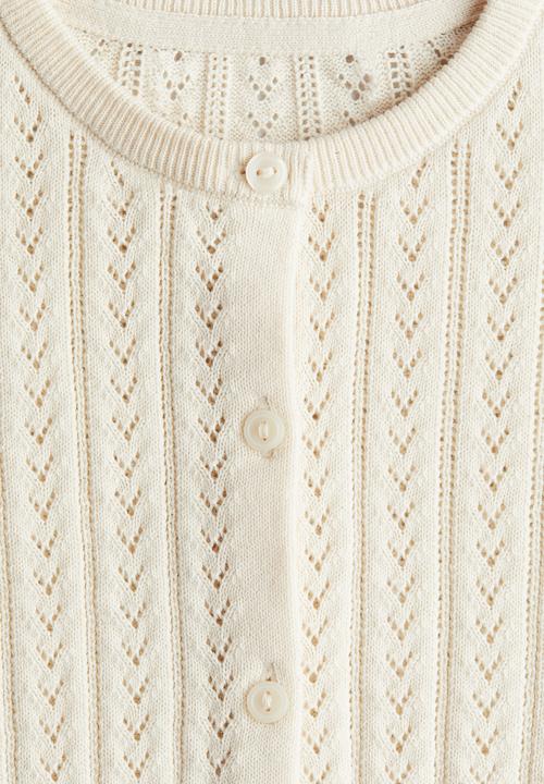 H&M - Pointelle-knit cotton cardigan - cream