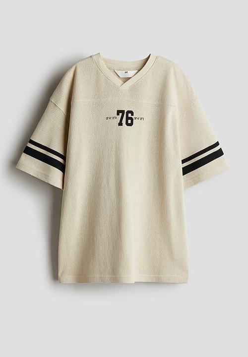 H&M - Loose-fit hockey shirt - light beige/76