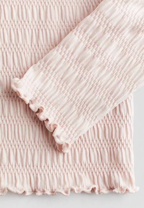 H&M - Smocked jersey top - light pink