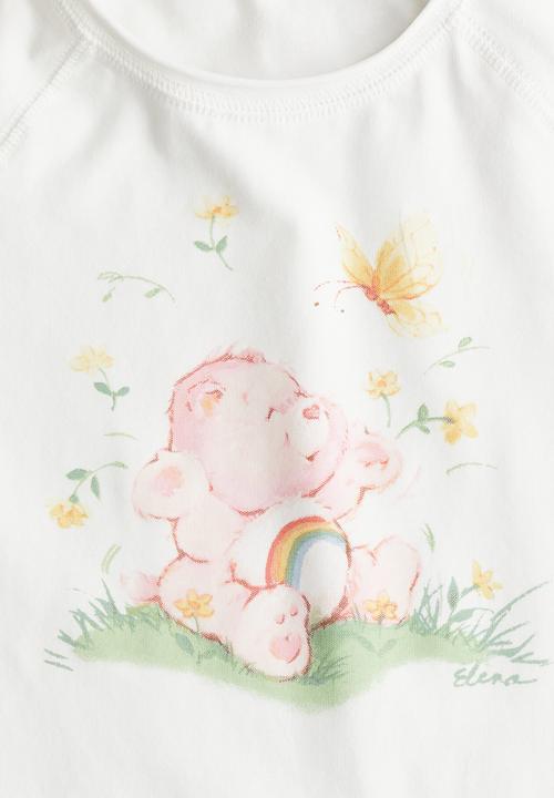 H&M - Print-motif jersey top -white/care bears 