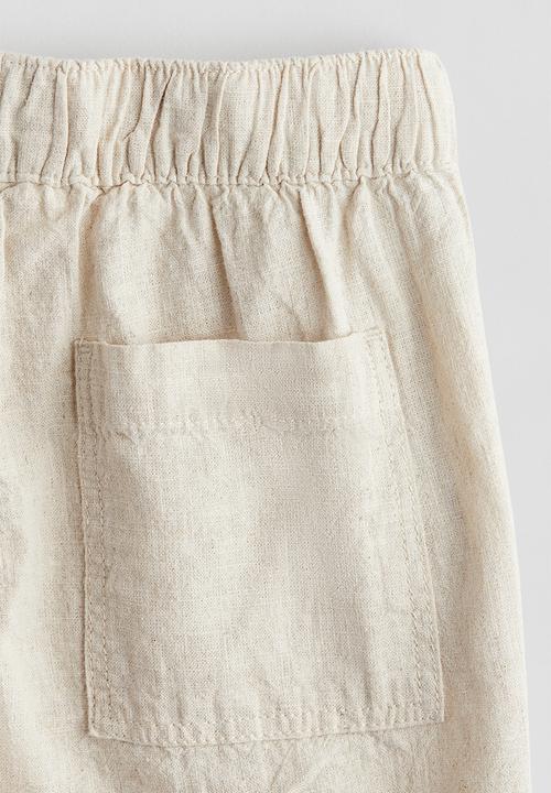 H&M - Linen-blend shorts - light beige