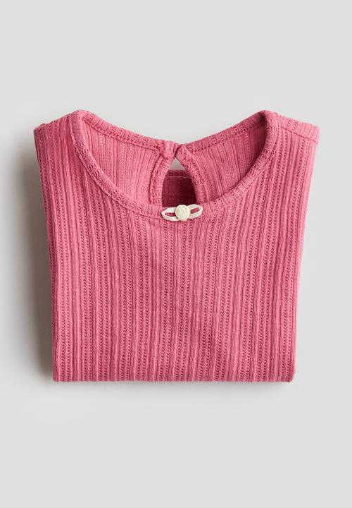 H&M - Textured jersey top - dark pink