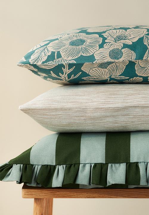 H&M - Patterned cushion cover - turquoise floral